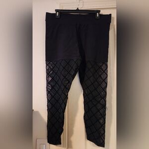 Torrid Black Sheer Crisscross Leggings Size 2